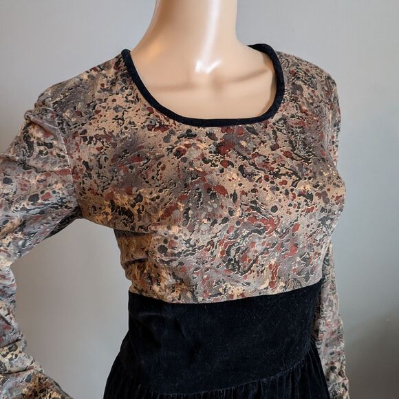 Vintage 1970s Handmade Velvet Gown Maxi Dress Prairie Gothic Renaissance Size 4 - Picture 8 of 8